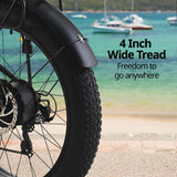 NNEMB Electric Fat Tyre Cruiser Bike, with Throttle, Step-Through eBike, Matte Black