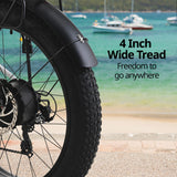 NNEMB Electric Fat Tyre Cruiser Bike, with Throttle, Step-Through eBike, White
