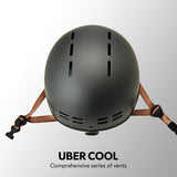 NNEMB Retro Bike Helmet, 56-61cm S, M, L Universal Dial Fit System, Charcoal