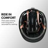 NNEMB Retro Bike Helmet, 56-61cm S, M, L Universal Dial Fit System, Charcoal