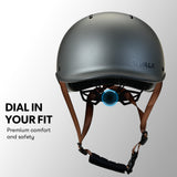 NNEMB Retro Bike Helmet, 56-61cm S, M, L Universal Dial Fit System, Charcoal