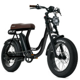 NNEMB Electric Fat Tyre Bike, 350W, 32km/hr, Throttle ebike, Disc Brakes, Step-Through Alloy, Shimano 7 spd, 20x4' Kenda Tyres, Suspension, Black