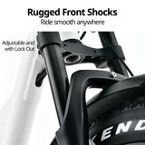 NNEMB Electric Fat Tyre Bike, 350W, 32km/hr, Throttle ebike, Disc Brakes, Step-Through Alloy, Shimano 7 spd, 20x4' Kenda Tyres, Suspension, White