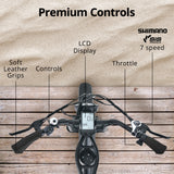 NNEMB Electric Fat Tyre Bike, 500W, 45km/hr, Throttle ebike, Disc Brakes, Shimano 7 spd, 20x4' Kenda Tyres, Suspension, Black