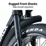 NNEMB Electric Fat Tyre Bike, 500W, 45km/hr, Throttle ebike, 20x4' Kenda Tyres, Shimano 7 spd, Suspension, Black