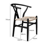 Levede 2x Dining Chairs Wooden Hans Black-1910113283671724034
