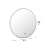 NNEED Bathroom LED Mirror 70cm Round Wall Mounted