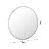 NNEED Bathroom LED Mirror 80cm Round Wall Mounted