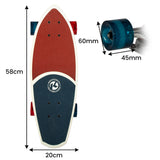 NNEDPE Kryptonics 23-inch Mini Fat Cruiser Board Skateboard - Liberty Blue