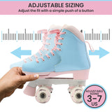 NNEDPE Circle Society Adjustable Kids Quad Roller Skates - Cotton Candy