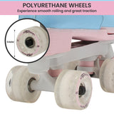 NNEDPE Circle Society Adjustable Kids Quad Roller Skates - Cotton Candy