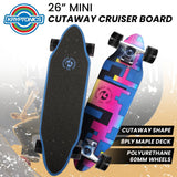 NNEDPE Kryptonics 26-inch Skateboard Mini Cutaway Cruiser Board - 89 IS Fine