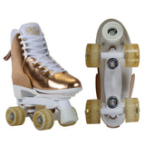 NNEDPE Circle Society Adjustable Quad Kids Roller Skates - Metallic Rose Gold