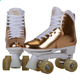 NNEDPE Circle Society Adjustable Quad Kids Roller Skates - Metallic Rose Gold