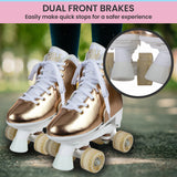 NNEDPE Circle Society Adjustable Quad Kids Roller Skates - Metallic Rose Gold