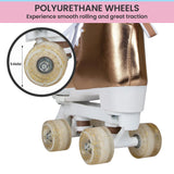 NNEDPE Circle Society Adjustable Quad Kids Roller Skates - Metallic Rose Gold