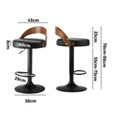 NNEED Bar Stools Gas Lift Swivel Padded Seat x2