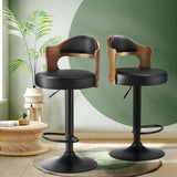 NNEED Bar Stools Swivel Gas Lift Metal Leather x2