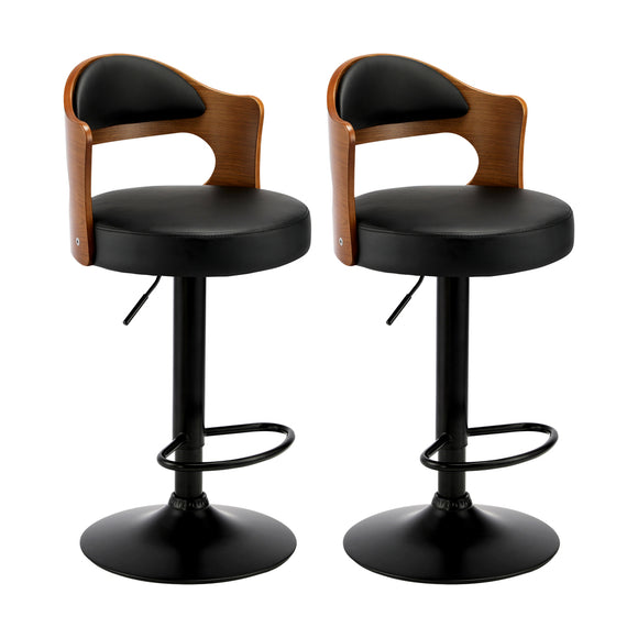 NNEED 4x Bar Stools Swivel Gas Lift Metal Leather