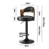 NNEED 4x Bar Stools Swivel Gas Lift Metal Leather