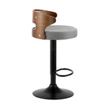 NNEED Bar Stools Gas Lift Swivel Wooden Grey x2