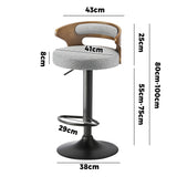 NNEED 4x Bar Stools with Gas Lift Swivel Grey