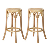 NNEED Wooden Bar Stool 2pc Rattan Dining Chair Wood