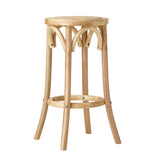 NNEED Wooden Bar Stool 2pc Rattan Dining Chair Wood