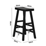 NNEED Bar Stools Wooden Counter Chairs Black