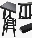 NNEED Bar Stools Wooden Counter Chairs Black