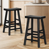 NNEED 2X Bar Stools Wooden Counter Chairs Black