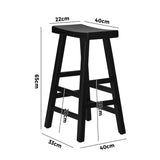 NNEED 2X Bar Stools Wooden Counter Chairs Black