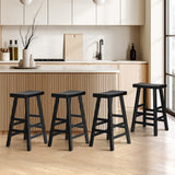 NNEED 4X Bar Stools Wooden Counter Chairs Black