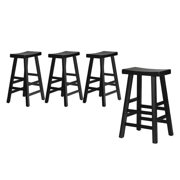 NNEED 4X Bar Stools Wooden Counter Chairs Black