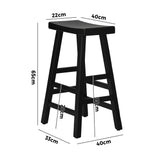 NNEED 4X Bar Stools Wooden Counter Chairs Black