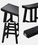 NNEED 4X Bar Stools Wooden Counter Chairs Black