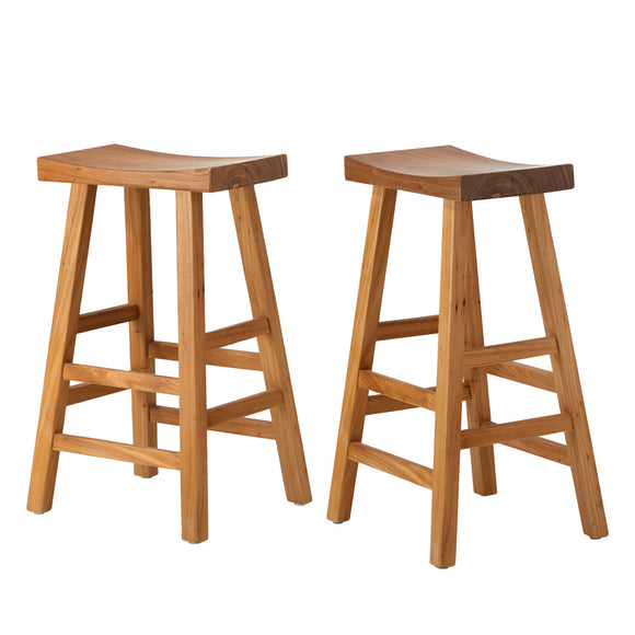NNEED 2X Bar Stool Wooden Counter Chairs Natural