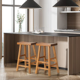 NNEED 2X Bar Stool Wooden Counter Chairs Natural
