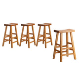 NNEED Set of 4 Bar Stools Wooden Counter Chairs Natural