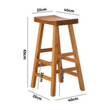 NNEED Set of 4 Bar Stools Wooden Counter Chairs Natural