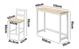 NNEED 3PCS Bar Set Cafe Table&2 Stools
