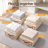 Artiss Bed Sheet Organisers Box 8Pcs Storage King Size Bedding Foldable Beige