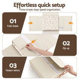 Artiss Bed Sheet Organisers Box 8Pcs Storage King Size Bedding Foldable Beige