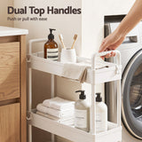 Artiss 3 Tier Slim Storage Trolley Narrow Utility Organiser Rack White