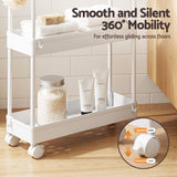 Artiss 3 Tier Slim Storage Trolley Narrow Utility Organiser Rack White