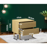 NNEED Bedside Tables 2 Drawers Unique Handle-Free