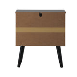 NNEED Bedside Table 2 Drawers Storage Cabinet Rattan