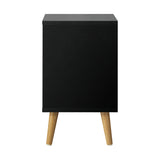 NNEED Bedside Tables 2 Drawers Air Gap Handle Black
