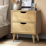 NNEED Bedside Tables 2 Drawers Air Gap Handle Wooden