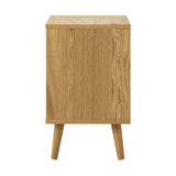NNEED Bedside Tables 2 Drawers Air Gap Handle Wooden
